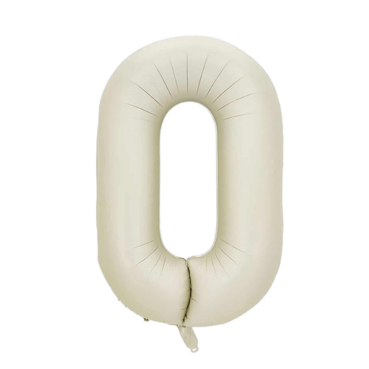 Globo Foil Número 0 Beige
