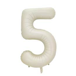 Globo Foil Número 5 Beige