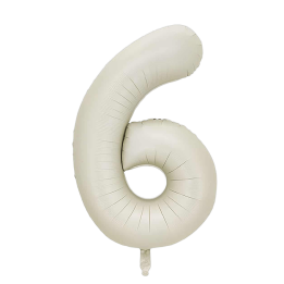Globo Foil Número 6 Beige