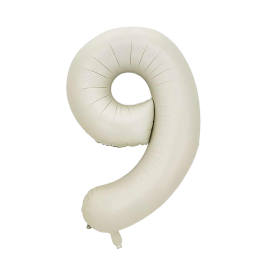 Globo Foil Número 9 Beige