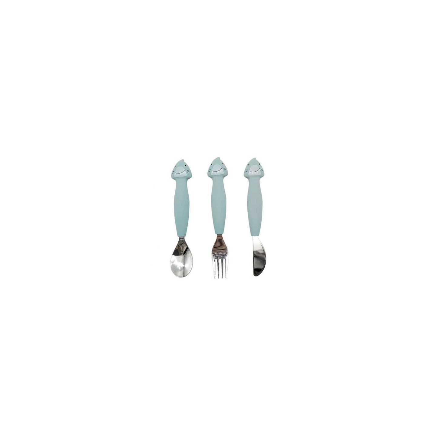 Set Cubiertos Silicona Trixie Tiburon