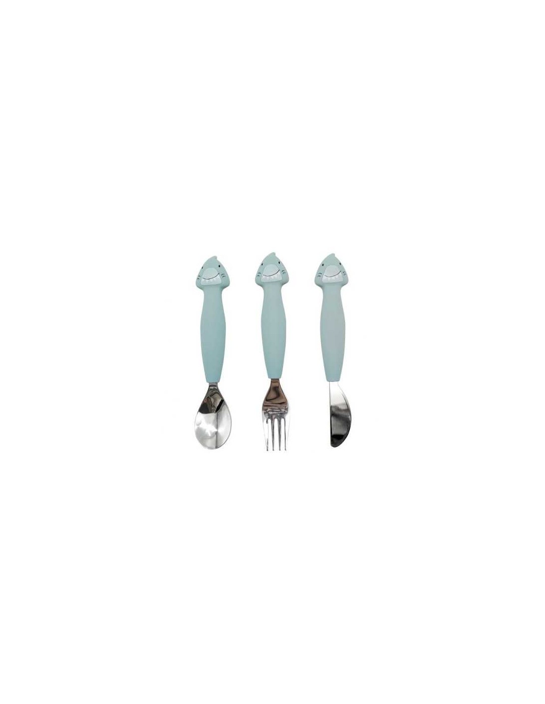 Set Cubiertos Silicona Trixie Tiburon