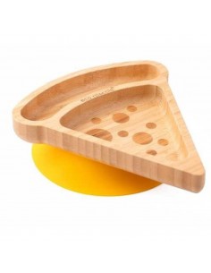 Plato Bambu Multicompartimento Pizza Amarillo Eco