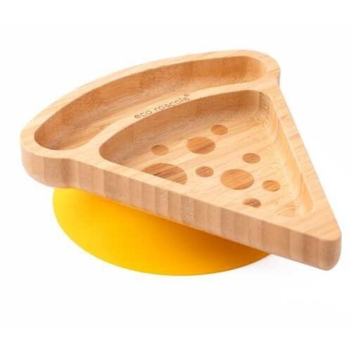 Plato Bambu Multicompartimento Pizza Amarillo Eco