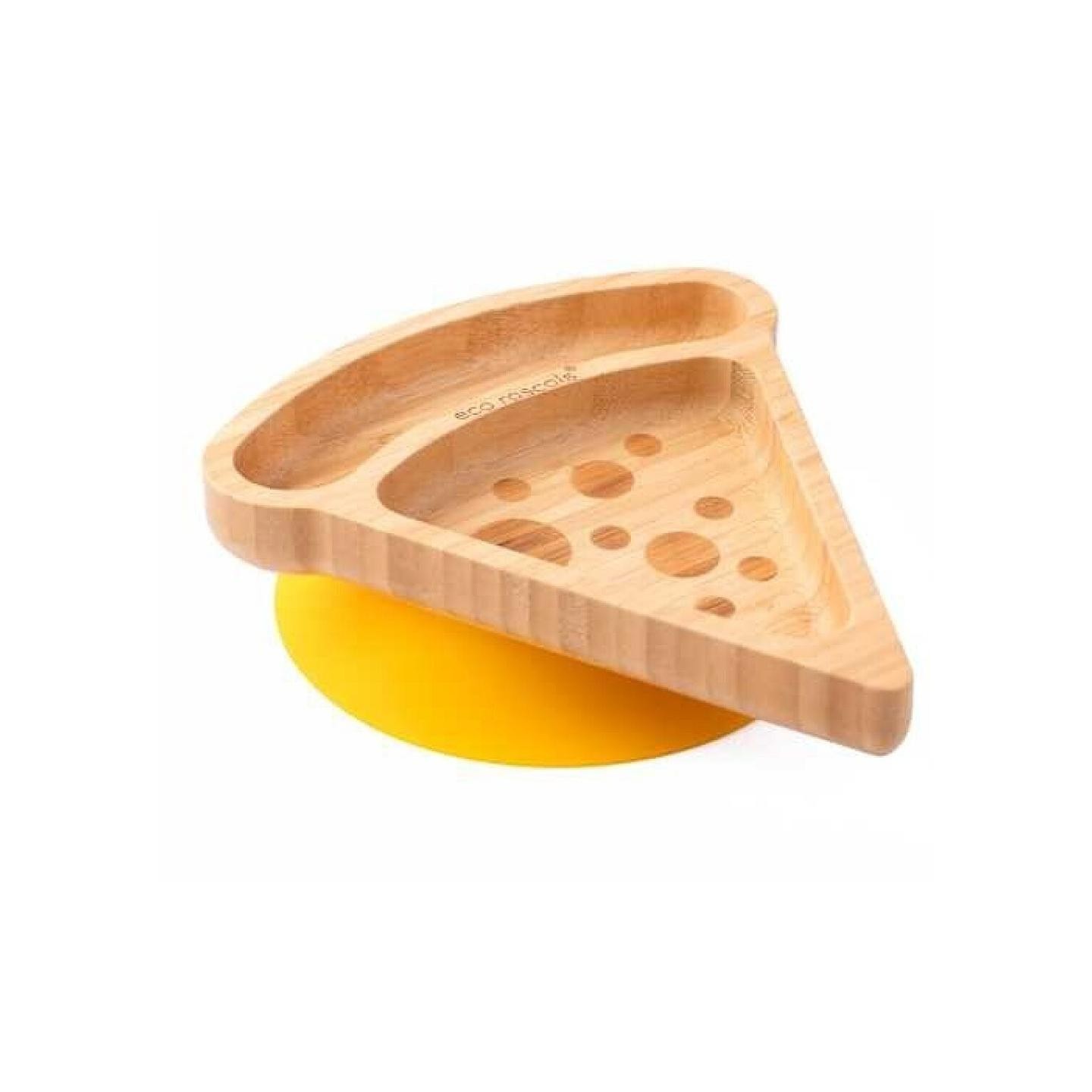 Plato Bambu Multicompartimento Pizza Amarillo Eco