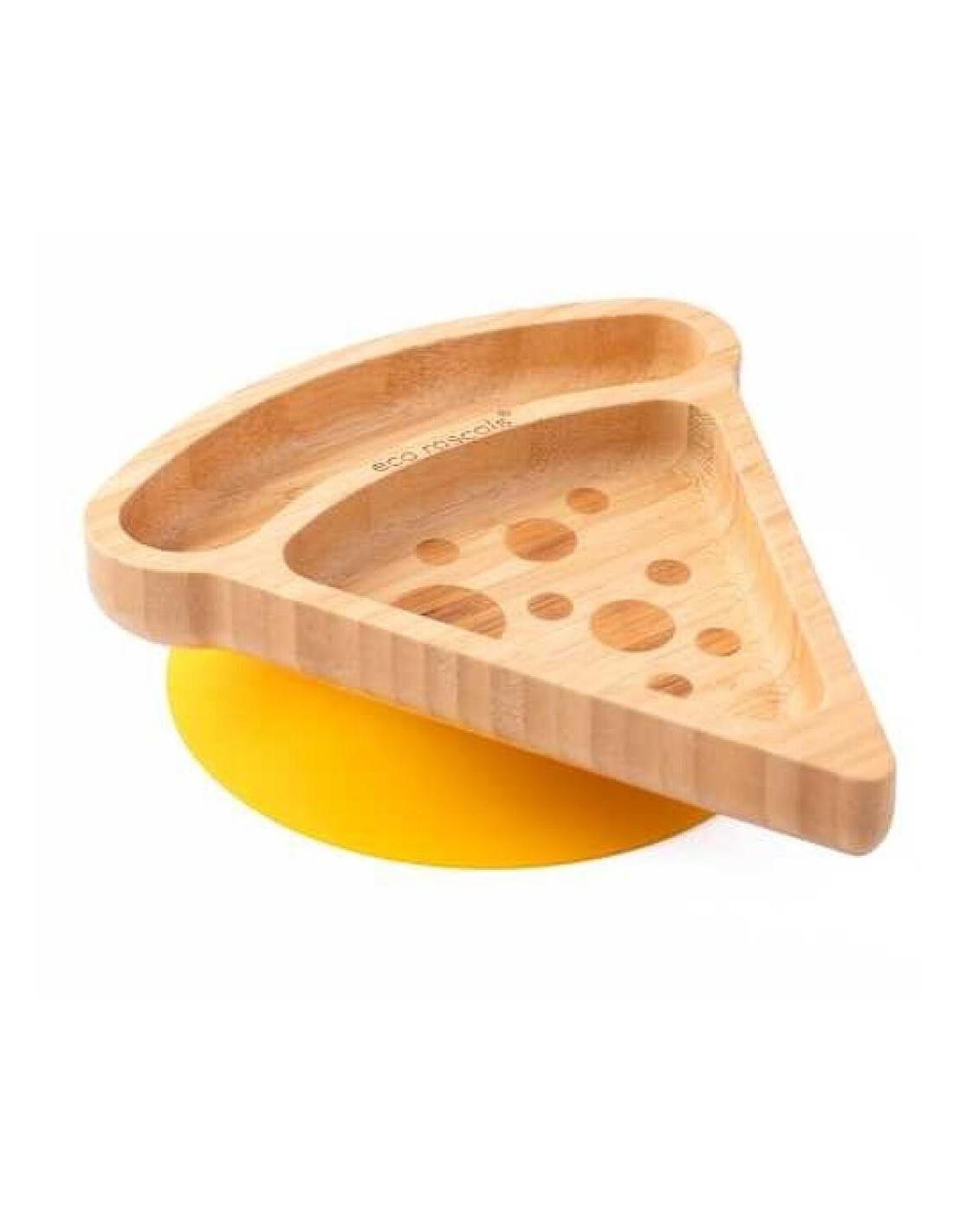 Plato Bambu Multicompartimento Pizza Amarillo Eco