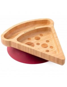 Plato Bambu Multicompartimento Pizza Burdeos Eco