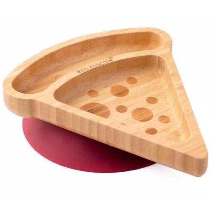 Plato Bambu Multicompartimento Pizza Burdeos Eco