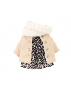Conjunto de ropa muñecas - Chaqueta de Plumas de Cuero