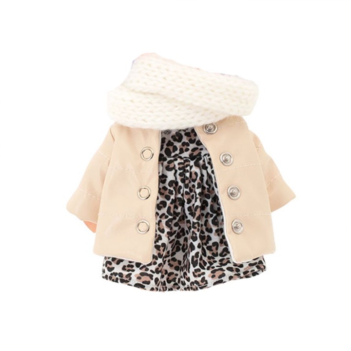 Conjunto de ropa muñecas - Chaqueta de Plumas de Cuero