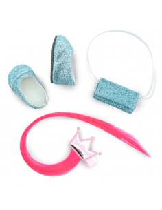 Conjunto Calzado y Complementos Azul Purpurina