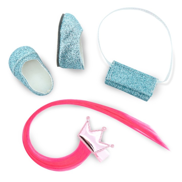 Conjunto Calzado y Complementos Azul Purpurina
