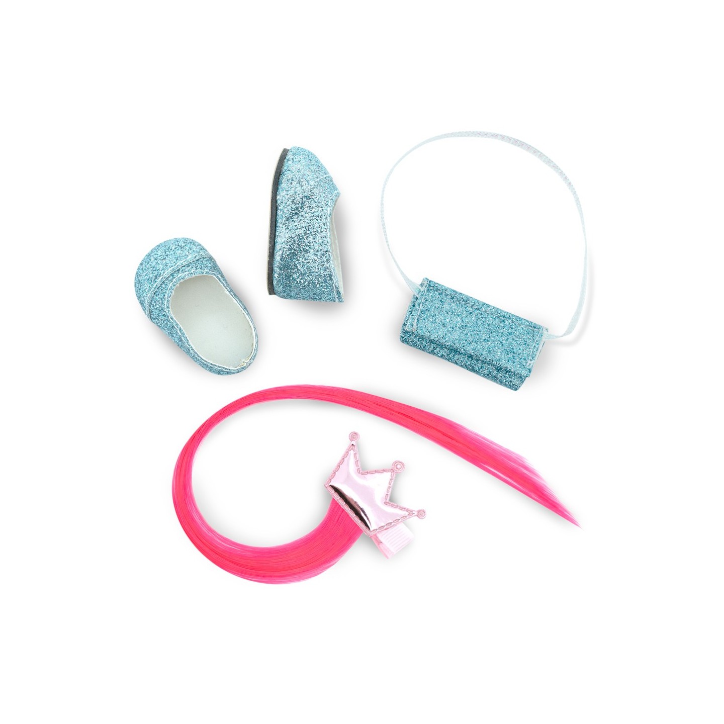 Conjunto Calzado y Complementos Azul Purpurina