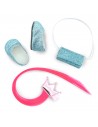 Conjunto Calzado y Complementos Azul Purpurina
