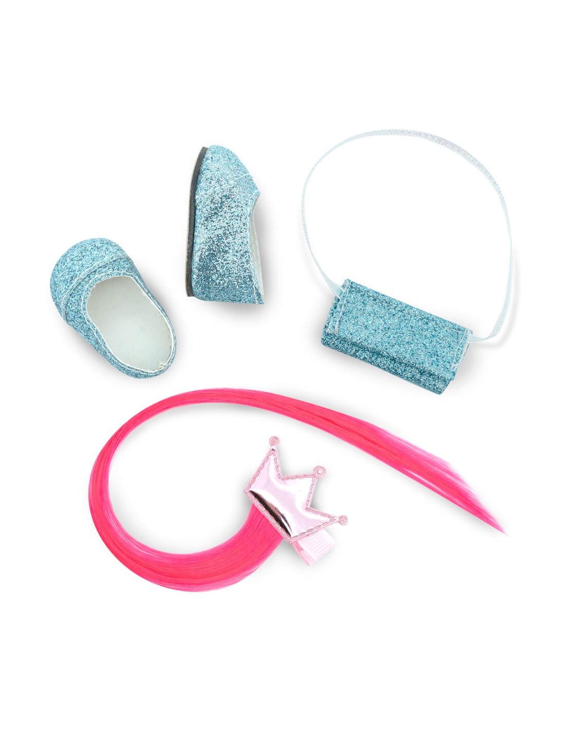 Conjunto Calzado y Complementos Azul Purpurina