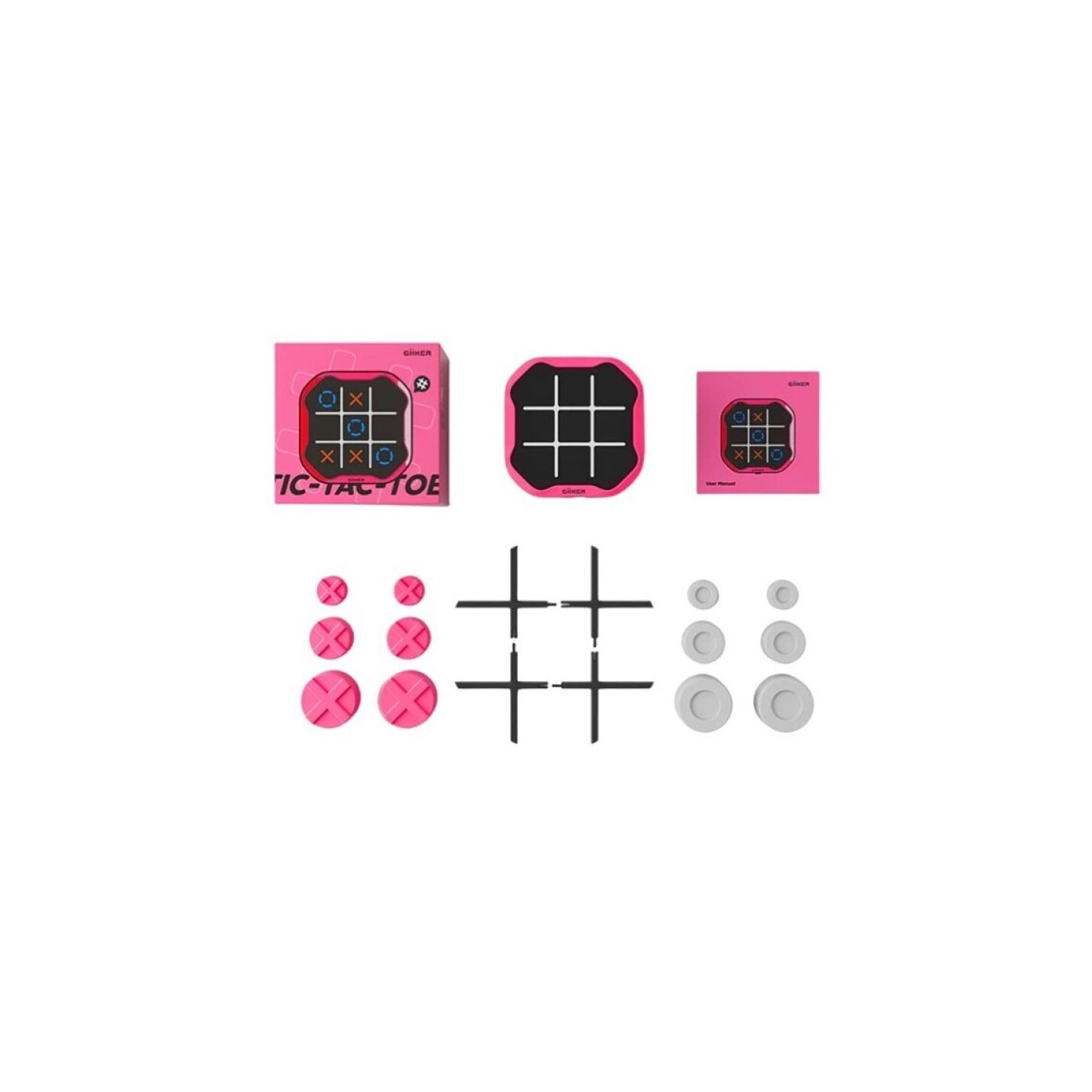 Giiker Tic-Tac-Toe Bolt - 3 en Raya Electrónico Rosa