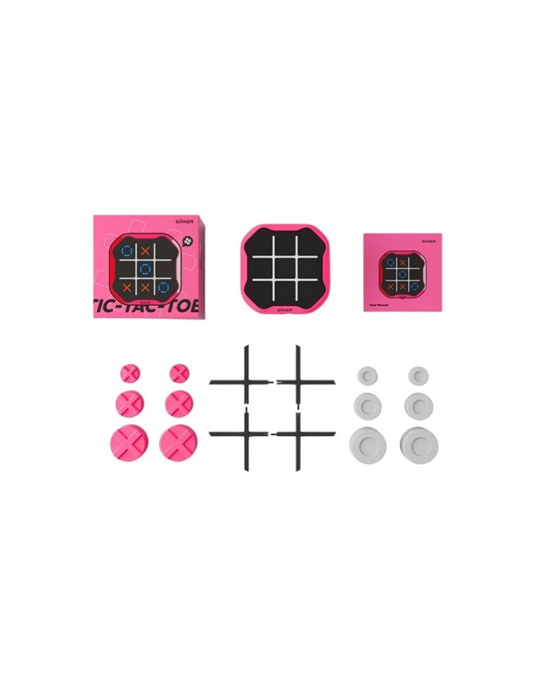 Giiker Tic-Tac-Toe Bolt - 3 en Raya Electrónico Rosa