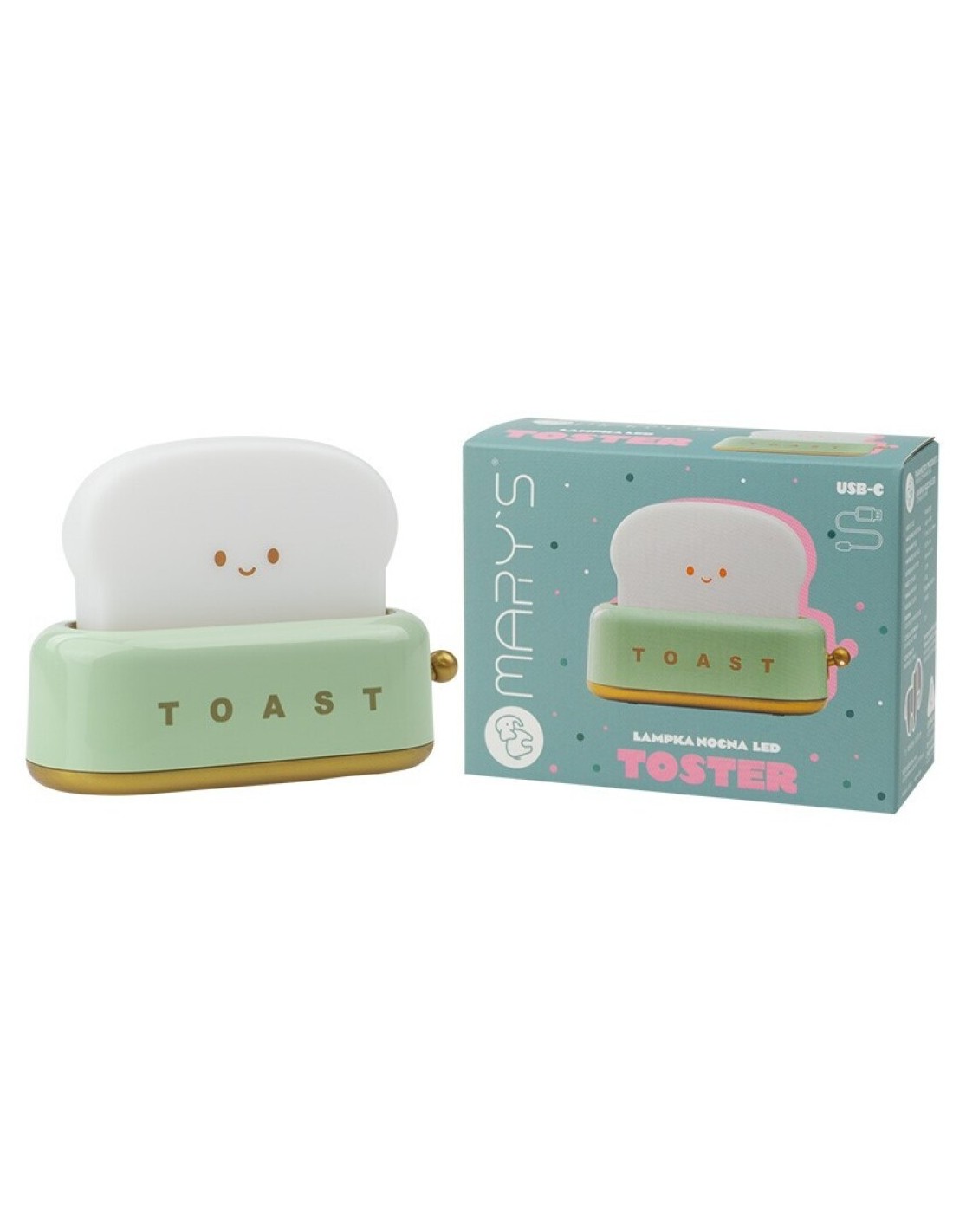 Lámpara de noche Quitamiedos LED Tostadora Verde