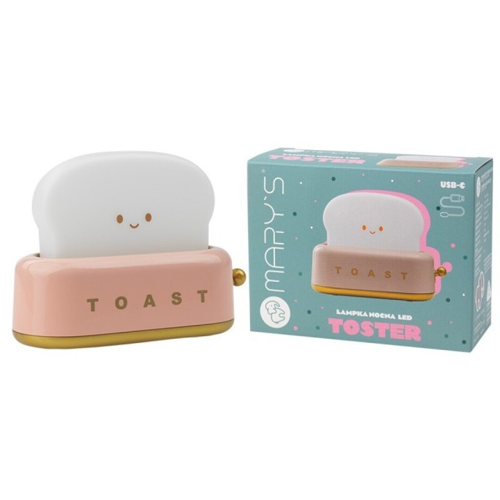 Lámpara de noche Quitamiedos LED Tostadora Rosa