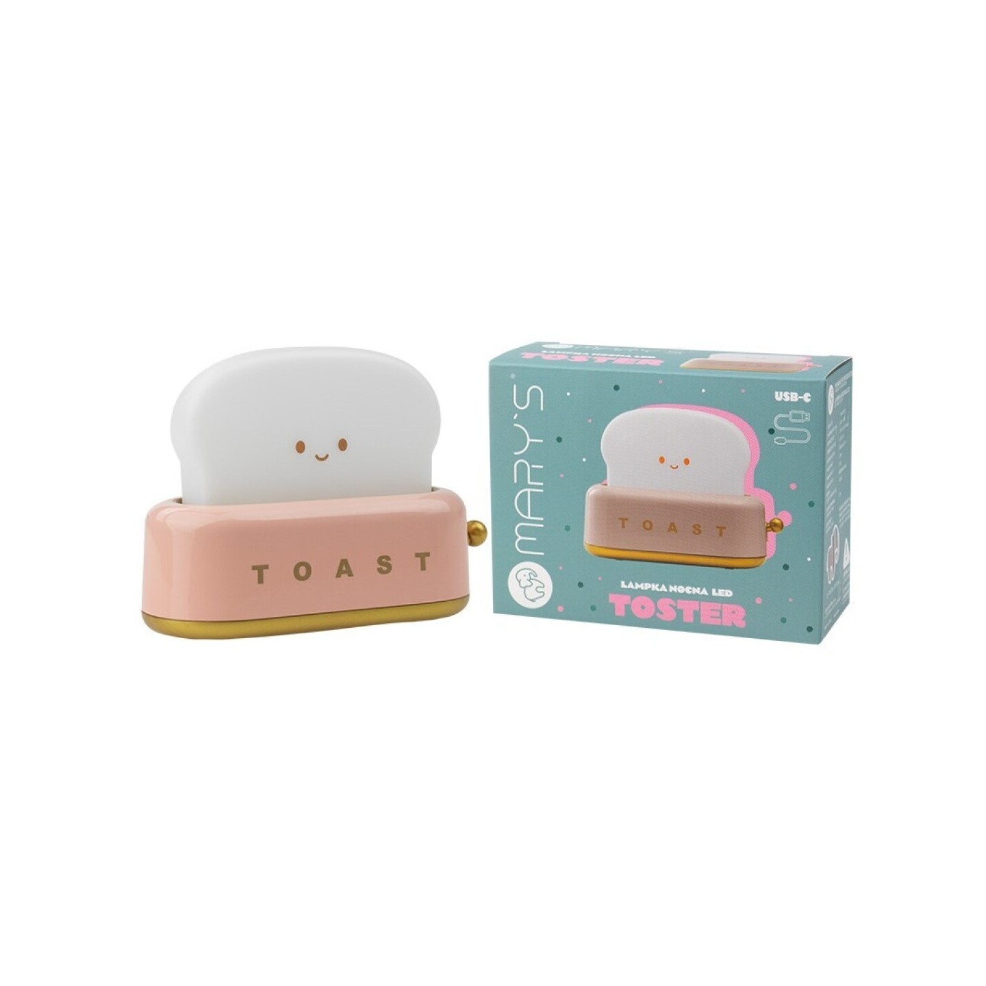 Lámpara de noche Quitamiedos LED Tostadora Rosa