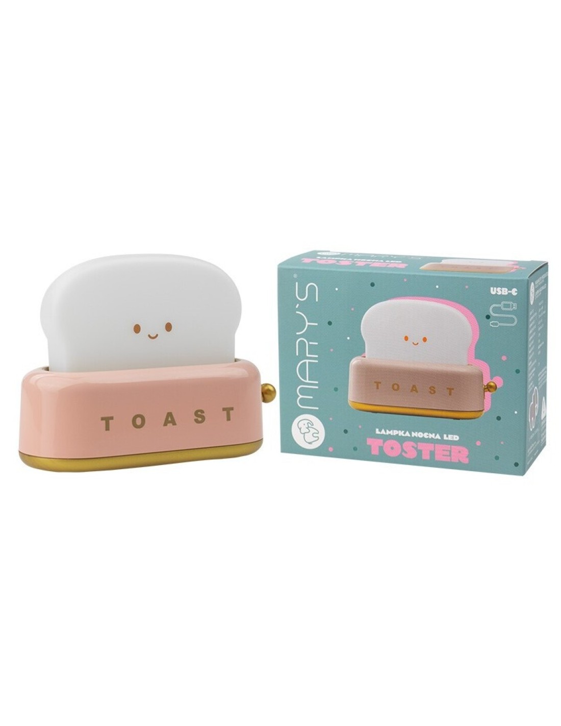 Lámpara de noche Quitamiedos LED Tostadora Rosa