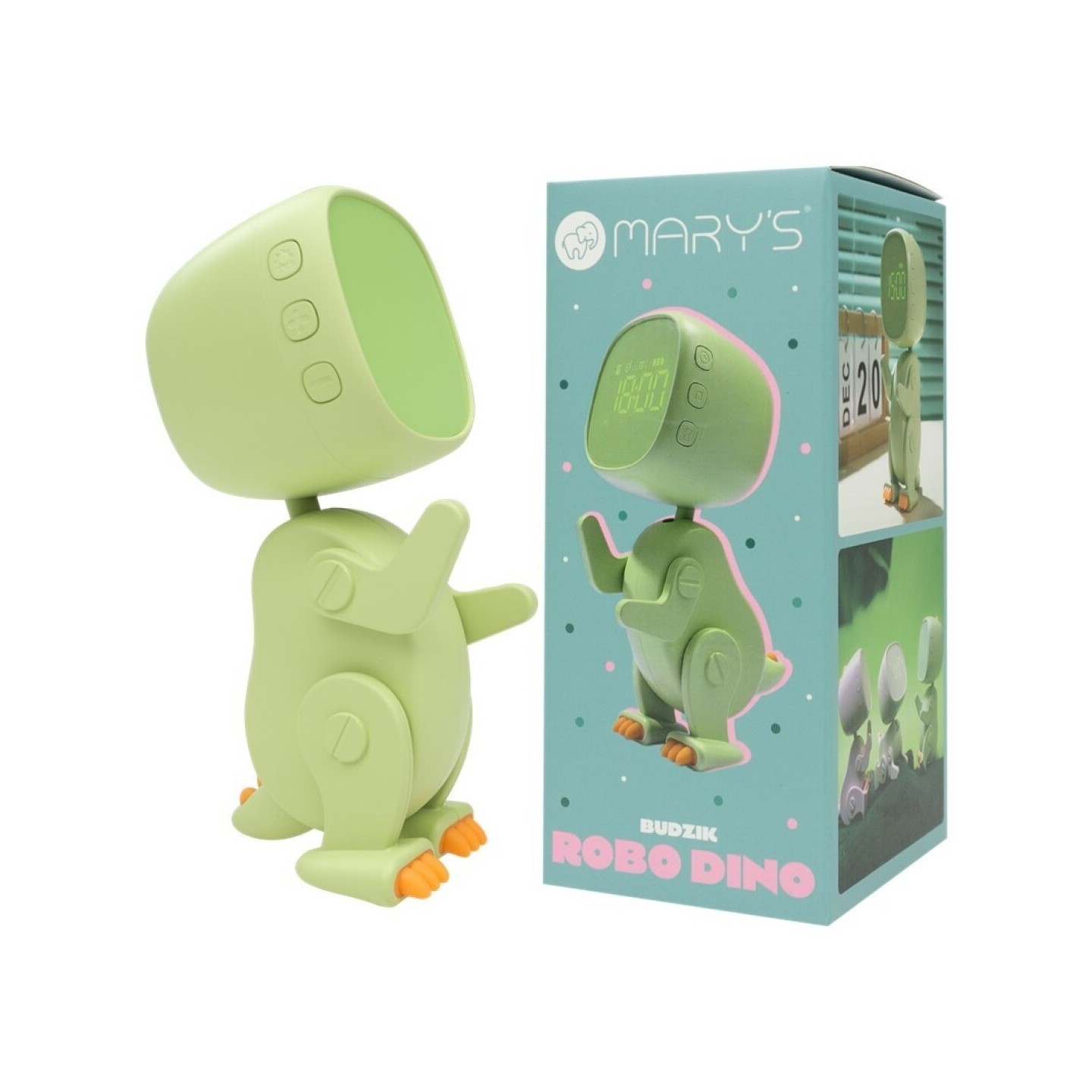 Despertador Robo Dino Verde