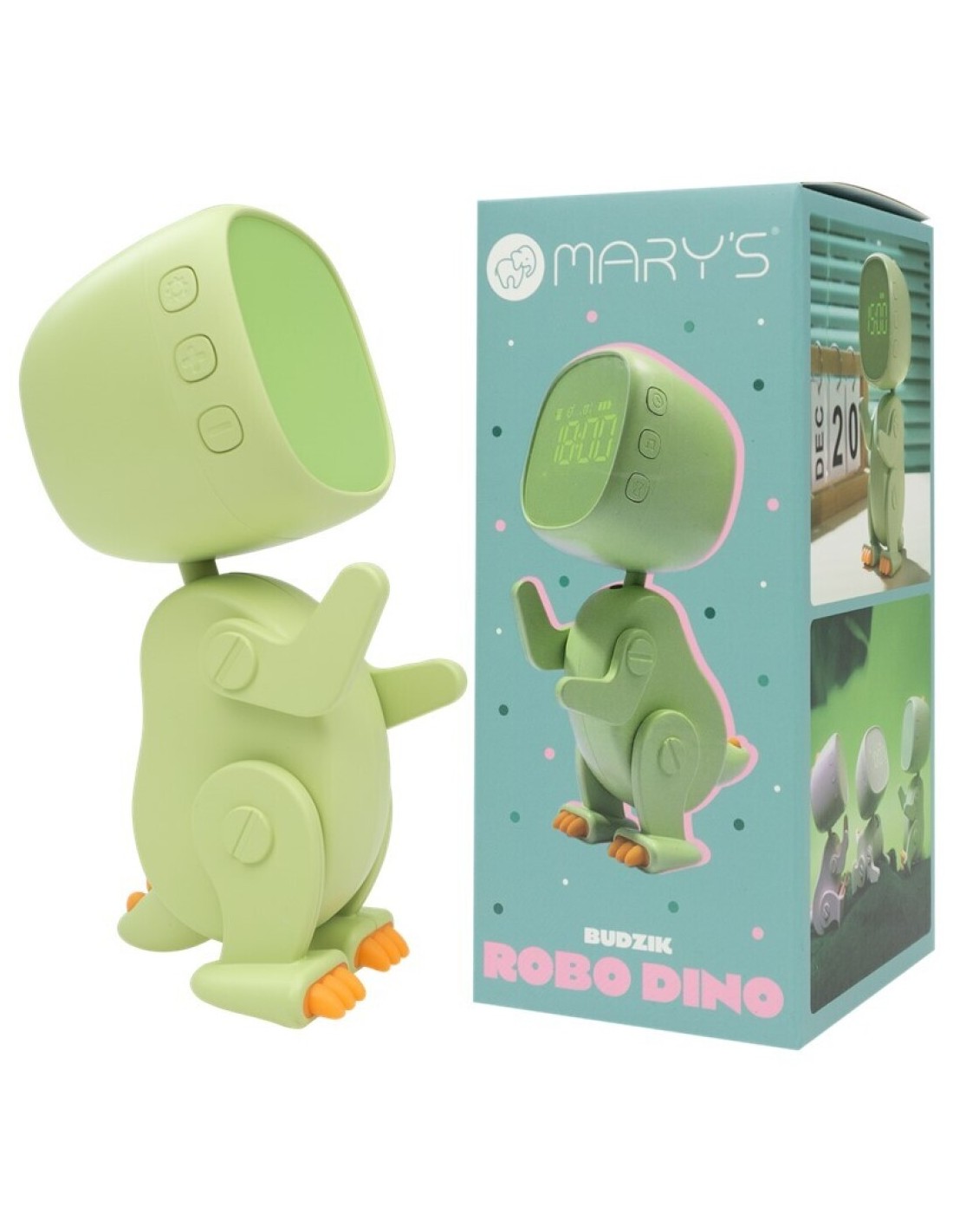 Despertador Robo Dino Verde