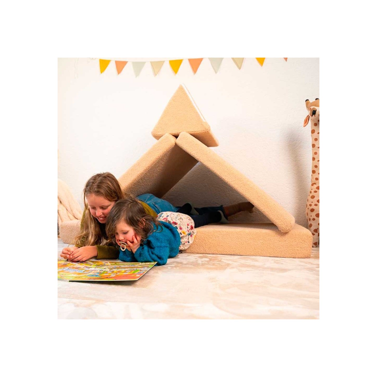 Sofá módulos infantil Teddy Beige