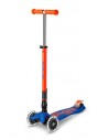 Patinete Maxi Micro Deluxe LED NEON Plegable Azul-Naranja