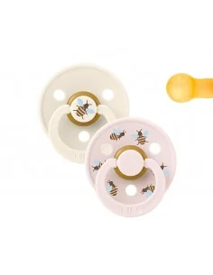 2 Chupetes BIBS Studio Colour Round Bumblebee Ivory Mix