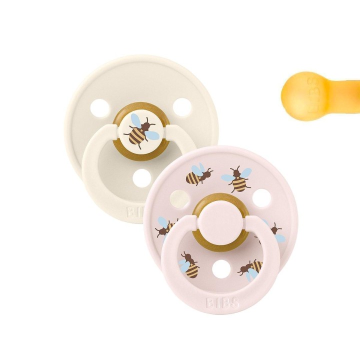 2 Chupetes BIBS Studio Colour Round Bumblebee Ivory Mix