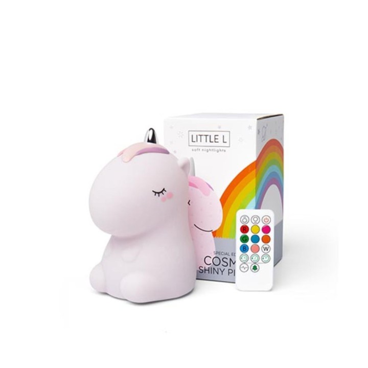 Lamparita Little Unicornio Rosa Glitter