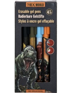 Set 4 Boligrafos Borrables T-Rex World