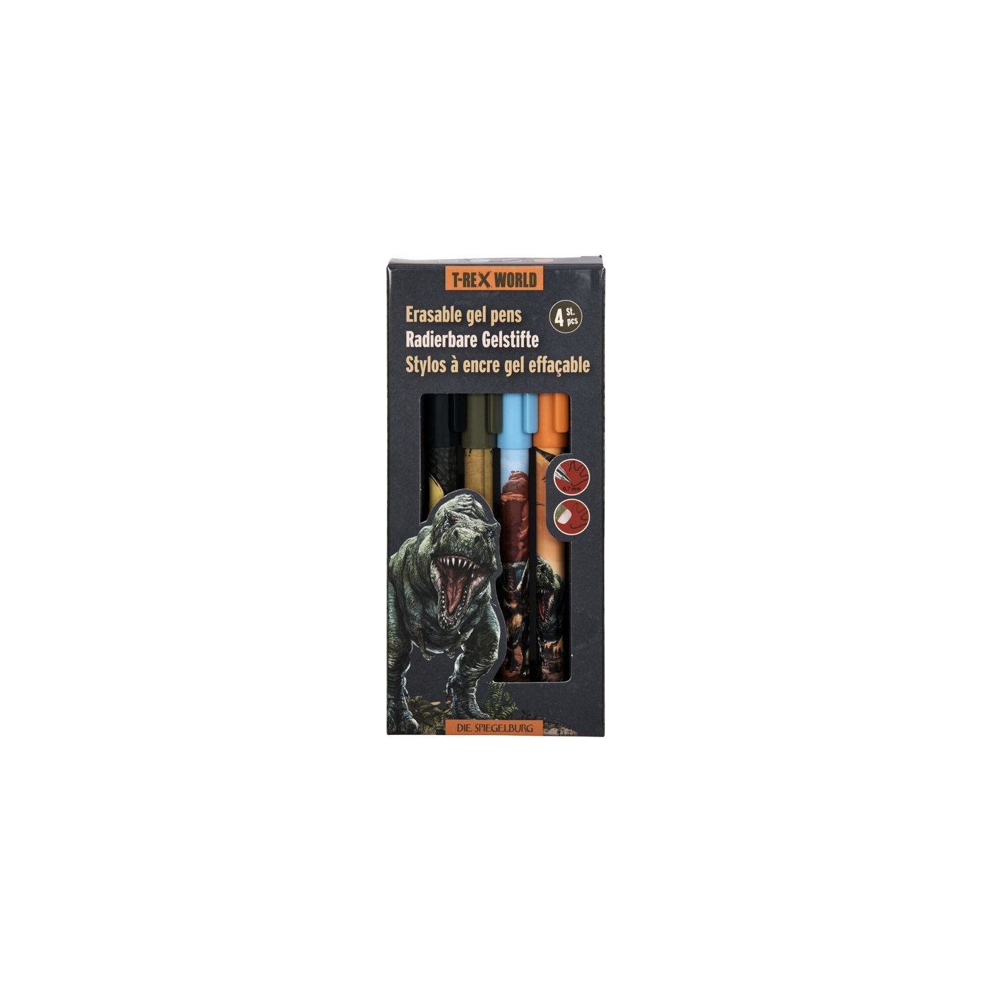 Set 4 Boligrafos Borrables T-Rex World