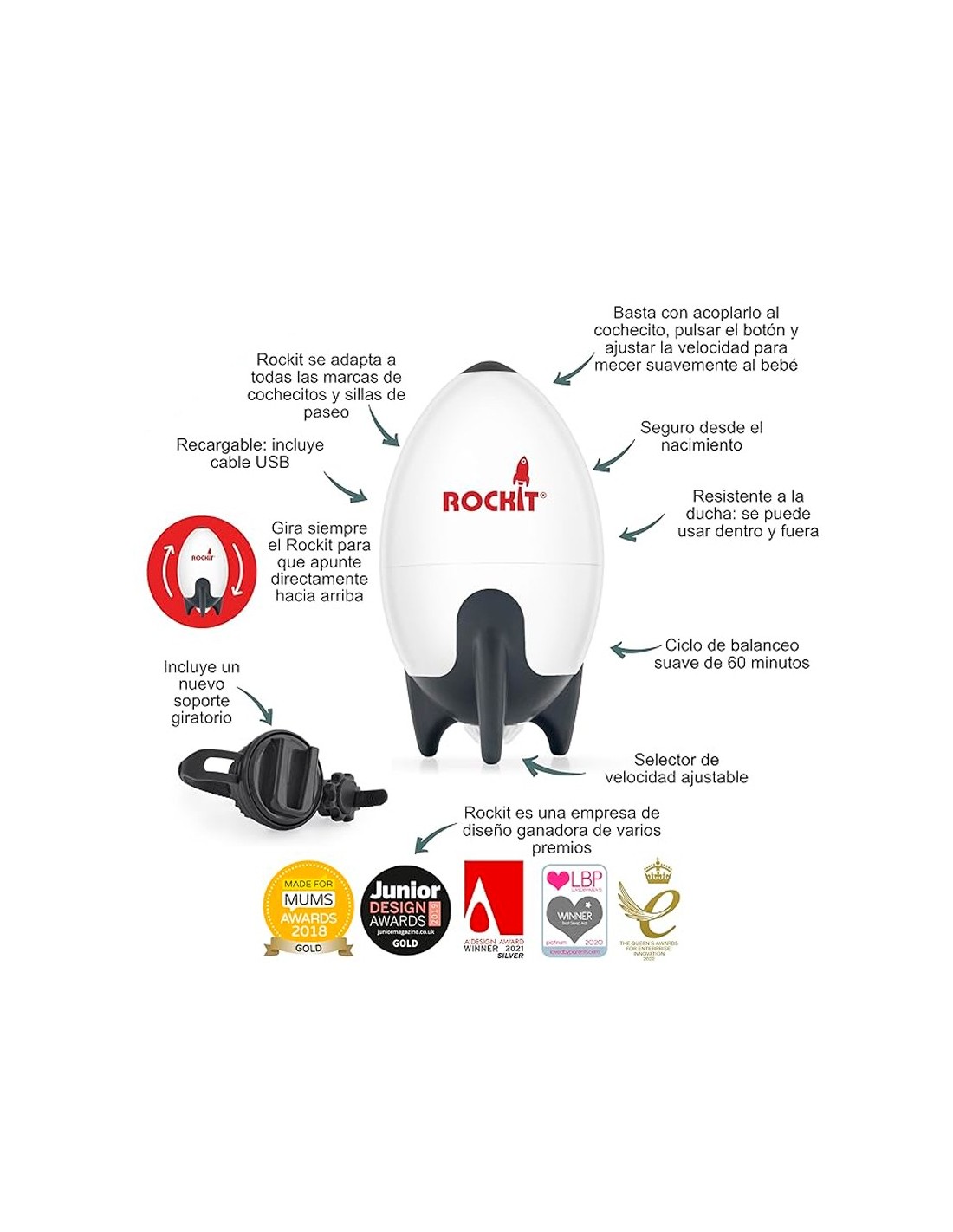 Mecedor Rockit - Portátil, Automático y Recargable