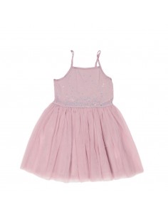 Vestido Tul Sequins Lila