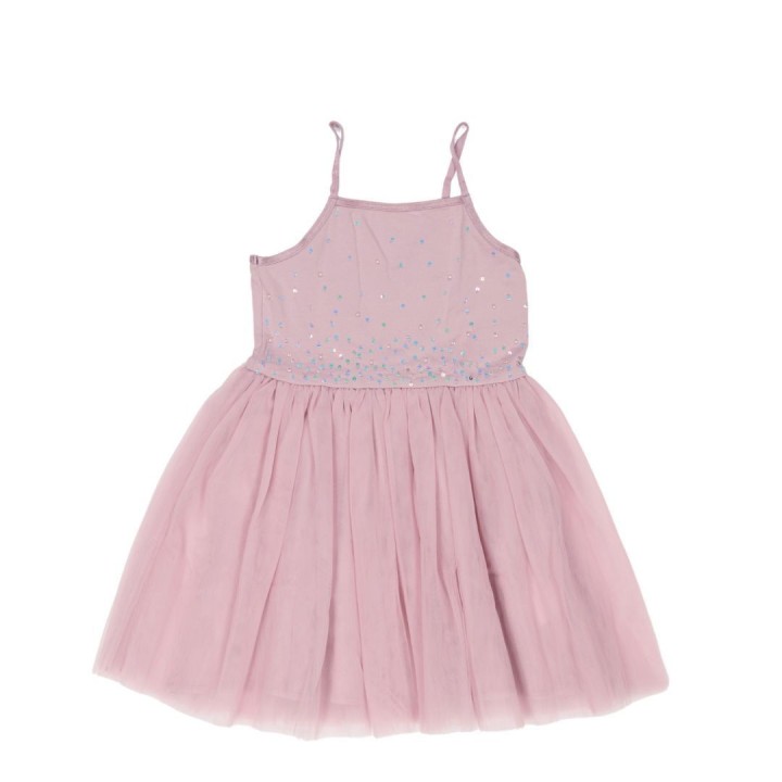 Vestido Tul Sequins Lila