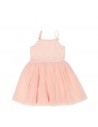 Vestido Tul Sequins Tropical Peach