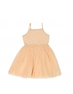 Vestido Tul Perlas Tropical Peach