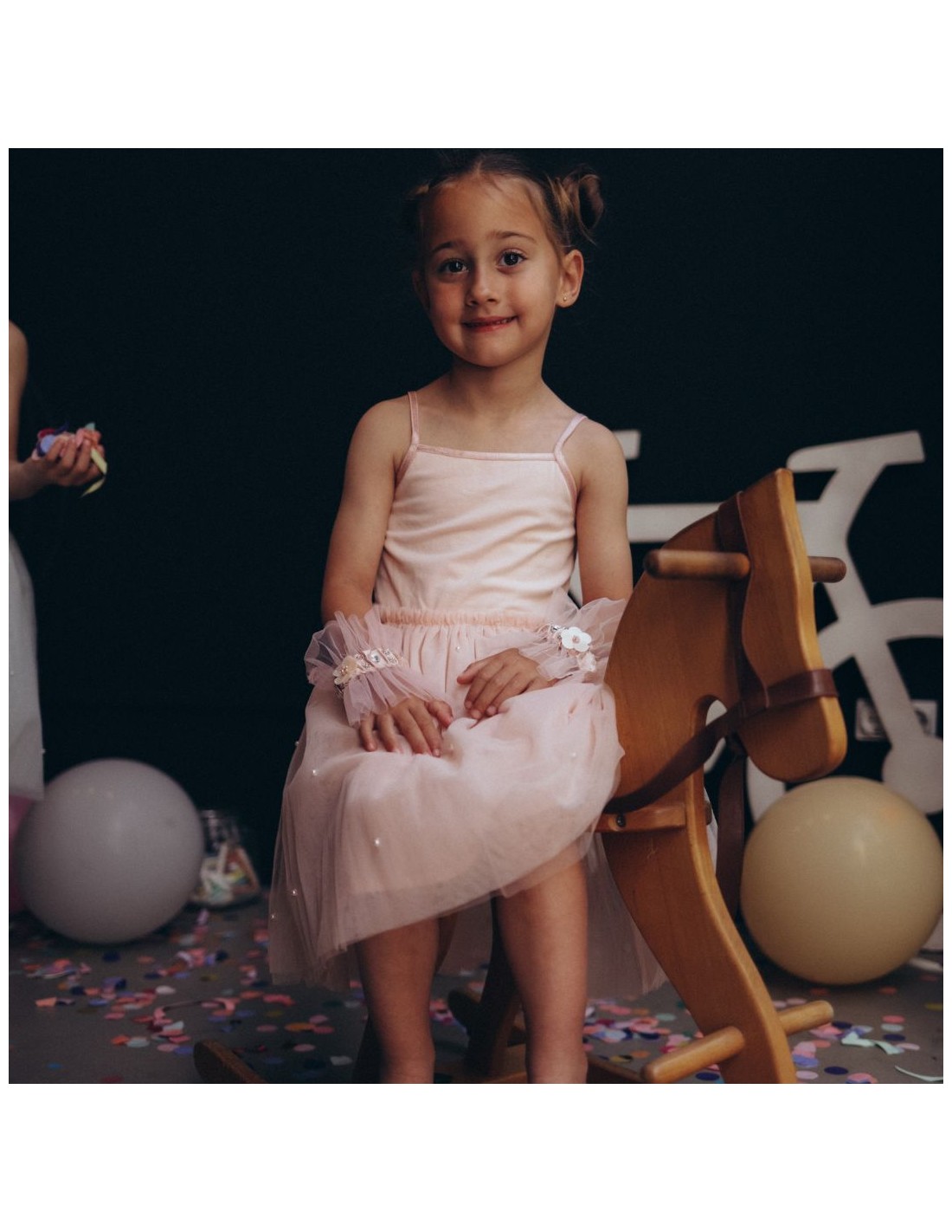 Vestido Tul Perlas Nude