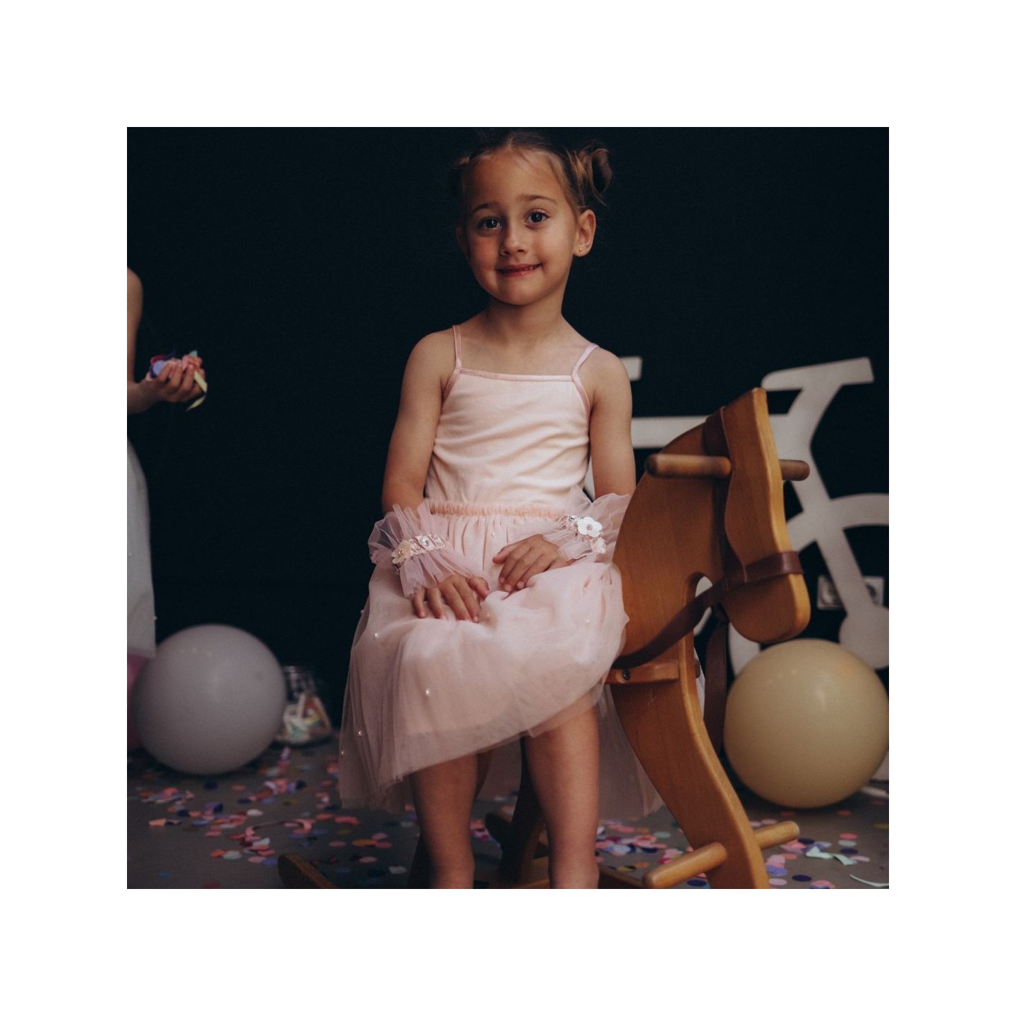 Vestido Tul Perlas Yellow