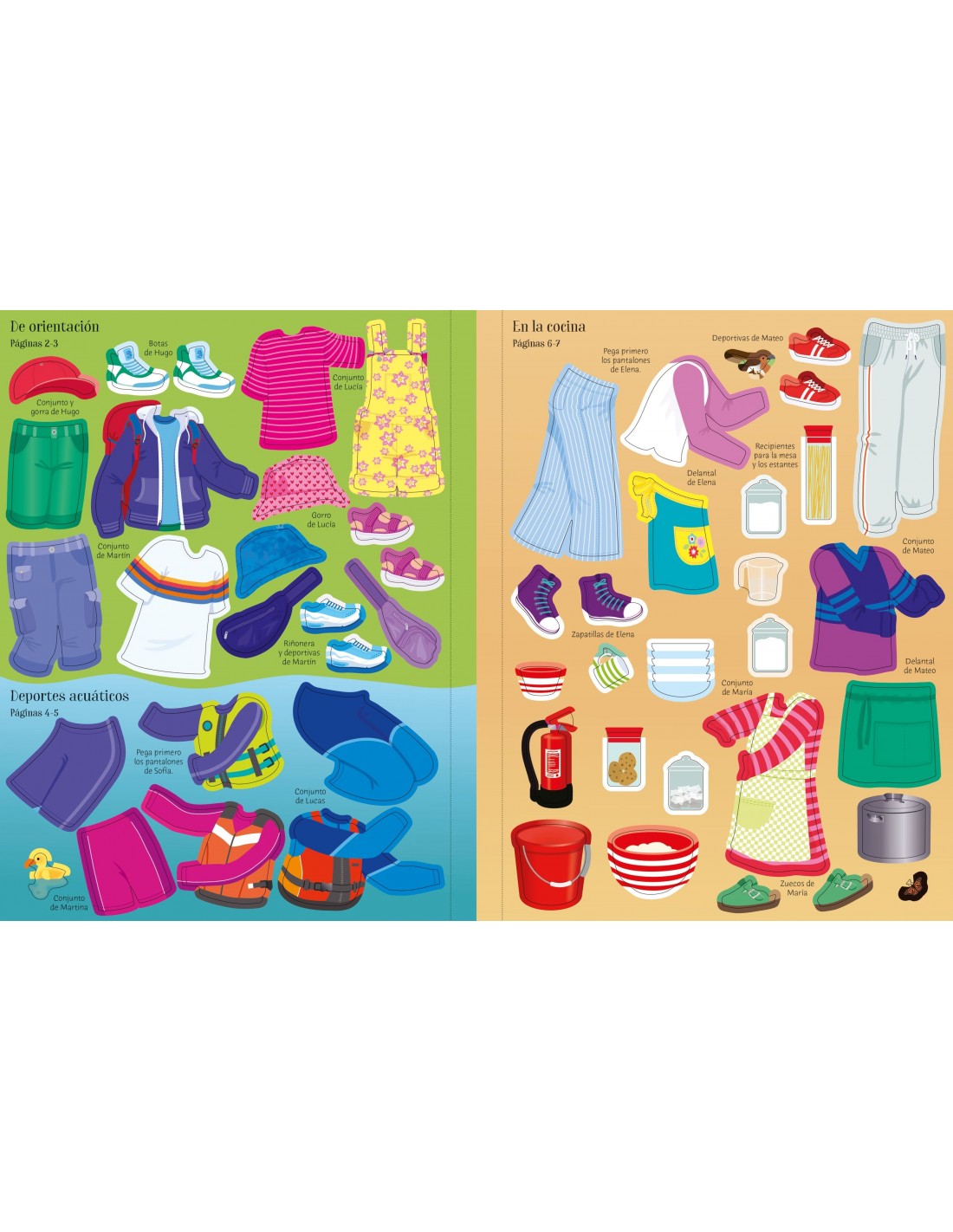 El vestuario en pegatinas - De campamento