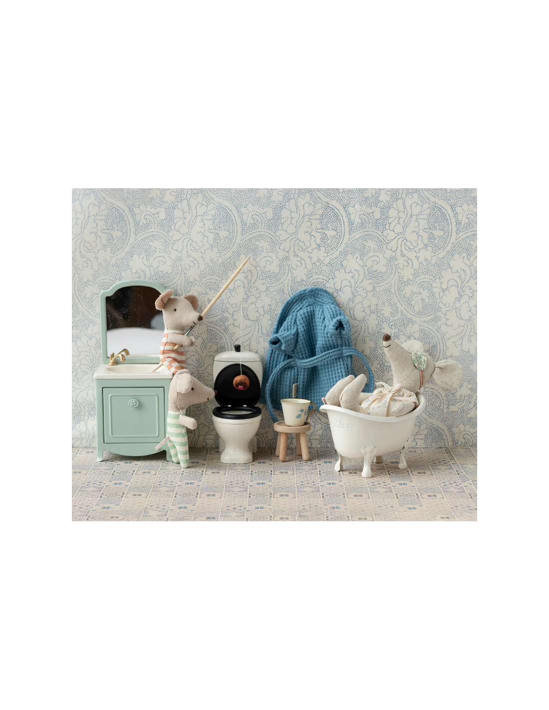 Lavabo Aparador con Espejo Ratoncitos Menta