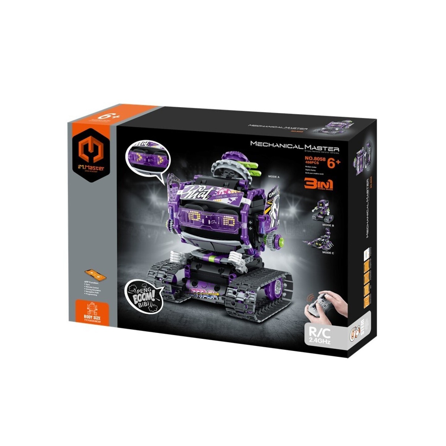 iMMaster Robot Lila con Paneles 3 en 1 - 458 Piezas