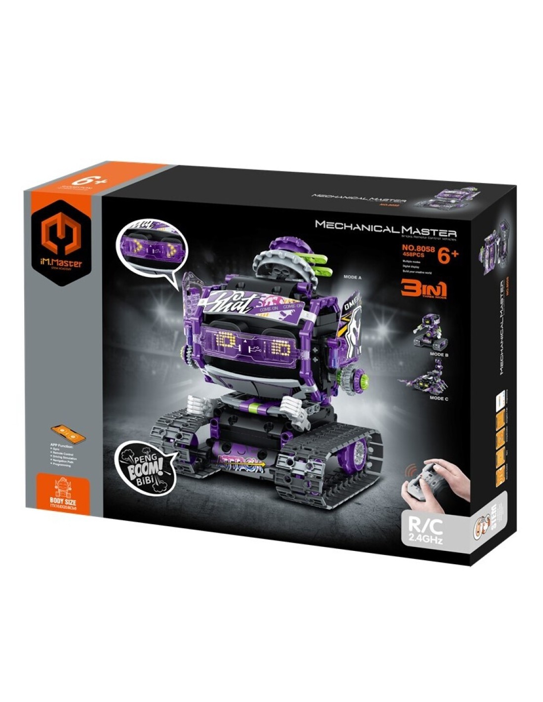 iMMaster Robot Lila con Paneles 3 en 1 - 458 Piezas