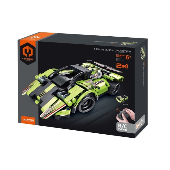 iMMaster Coche Deportivo Verde 2 en 1 con Radio Control - 335 Piezas