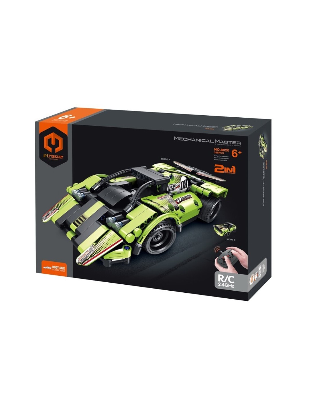 iMMaster Coche Deportivo Verde 2 en 1 con Radio Control - 335 Piezas