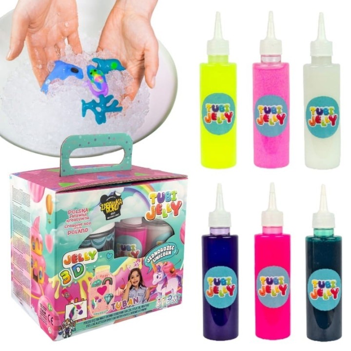 Conjunto Tubi Jelly 6 colores y Acuario - Unicornio