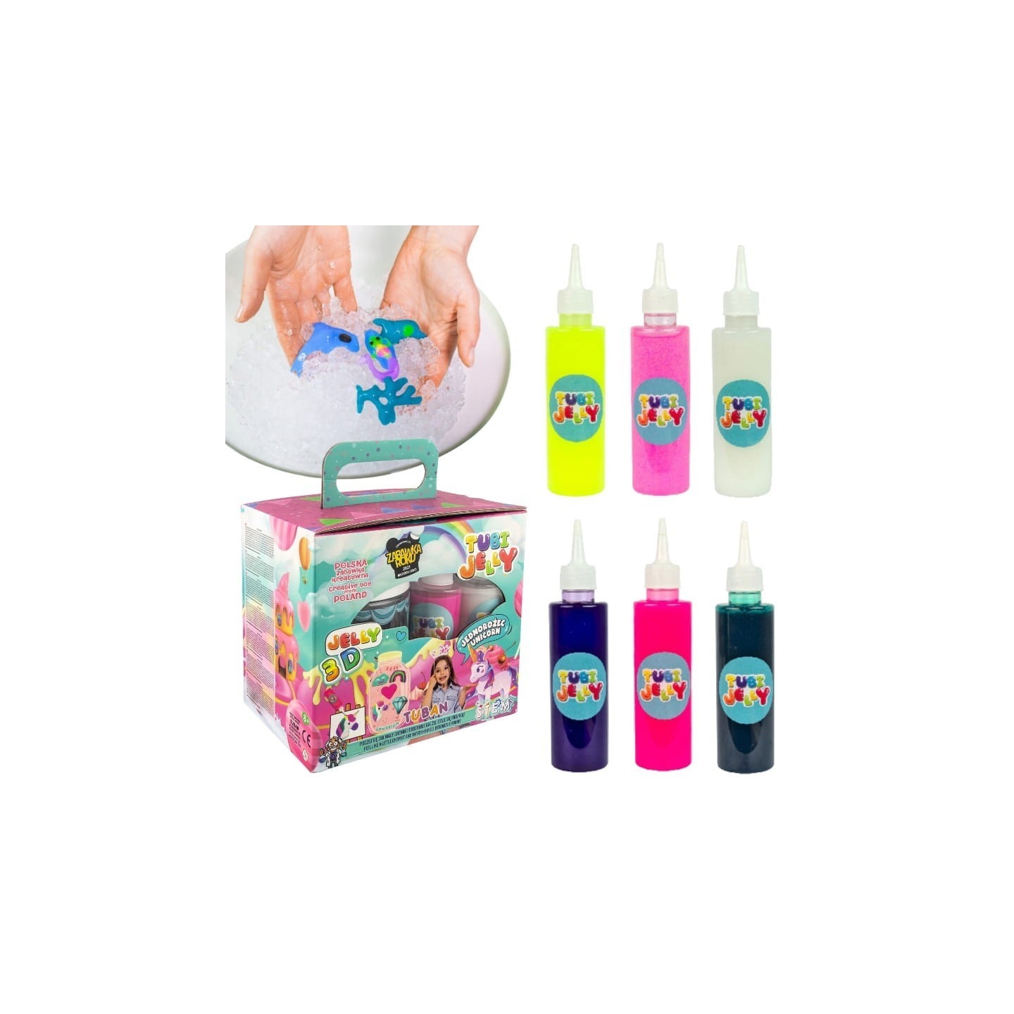 Conjunto Tubi Jelly 6 colores y Acuario - Unicornio