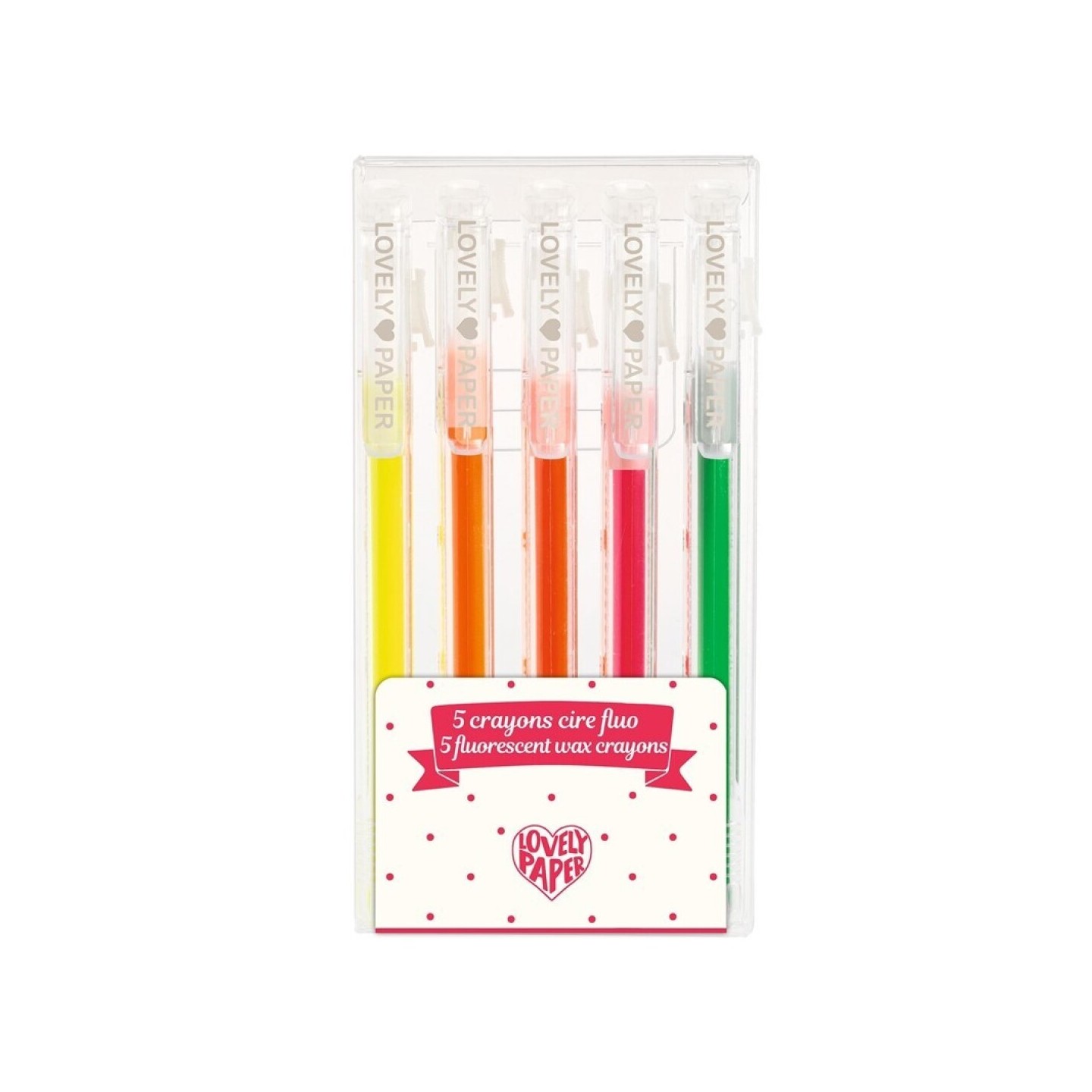 Estuche 5 Lápices de cera fluor